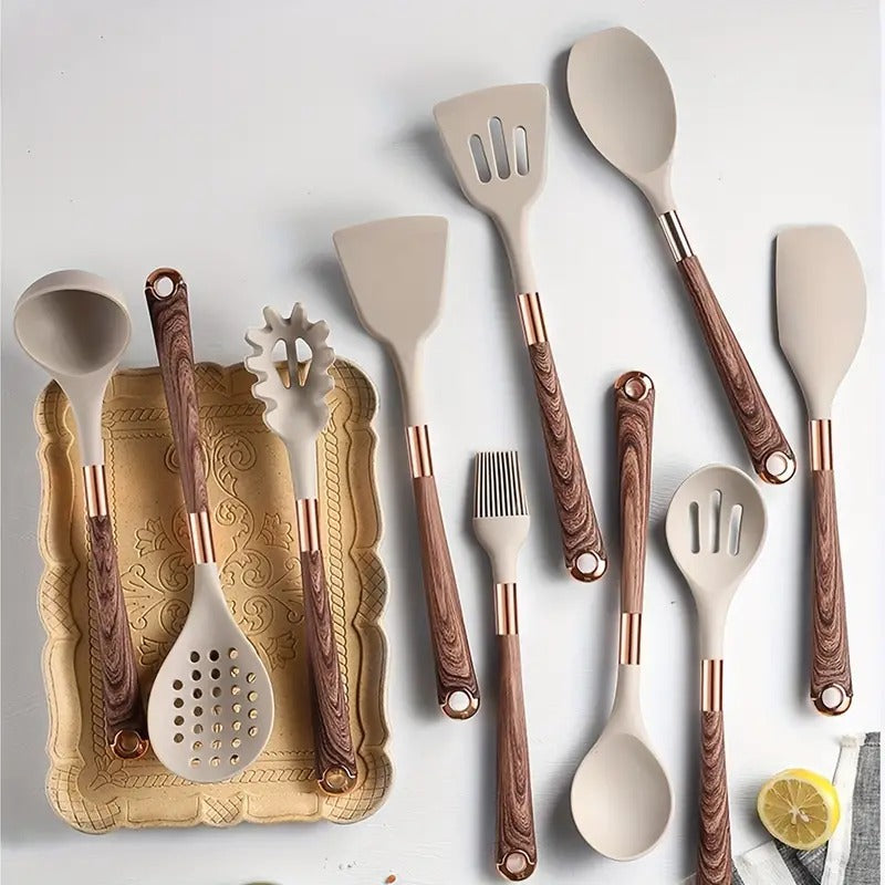 Gold Plated Silicone Cooking Utensil Set