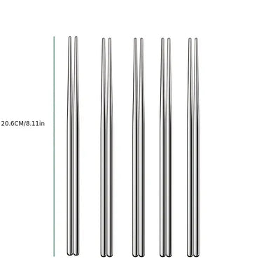 8 Piece Stainless Steel Chopstick Set