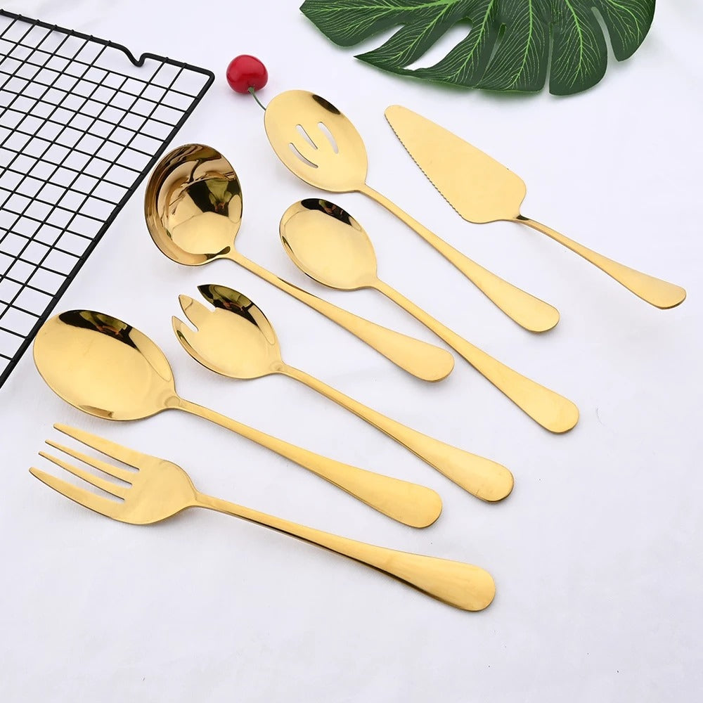Serving Utensil Set- Gold