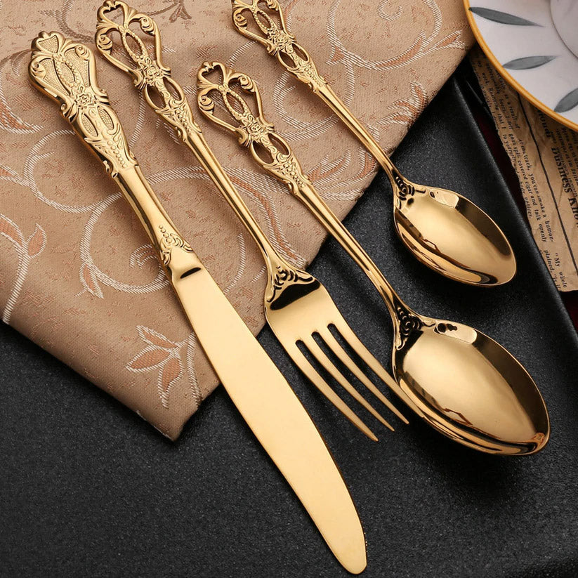 Sale On Vinnet Gold Flatware Set